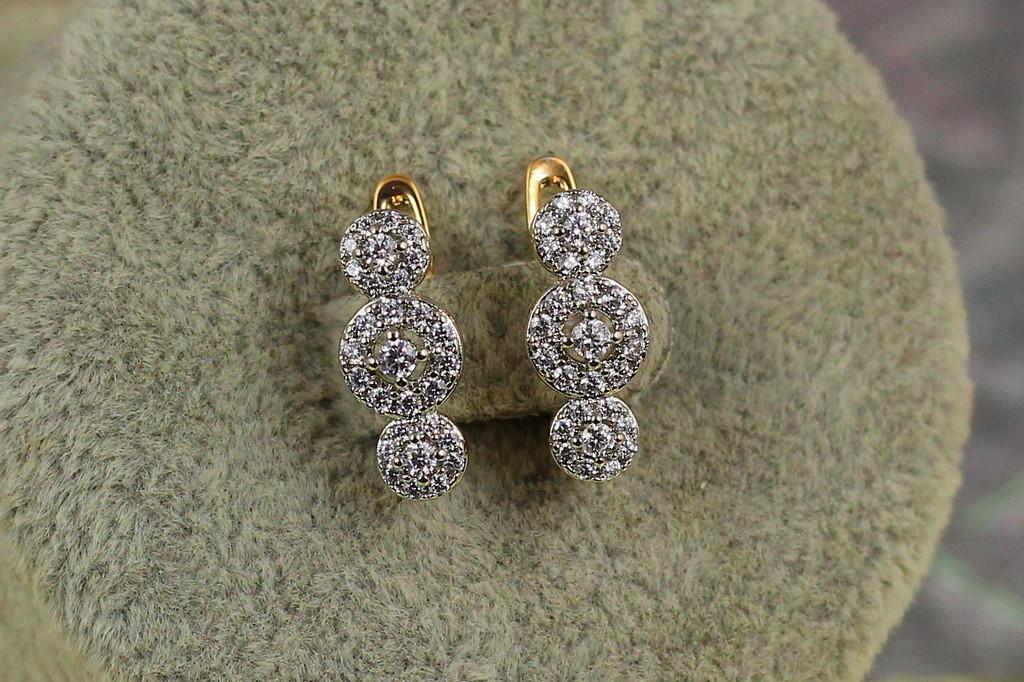 Серьги Xuping Jewelry Молекулы с родием 1,5 см Золотистый (2185615604)