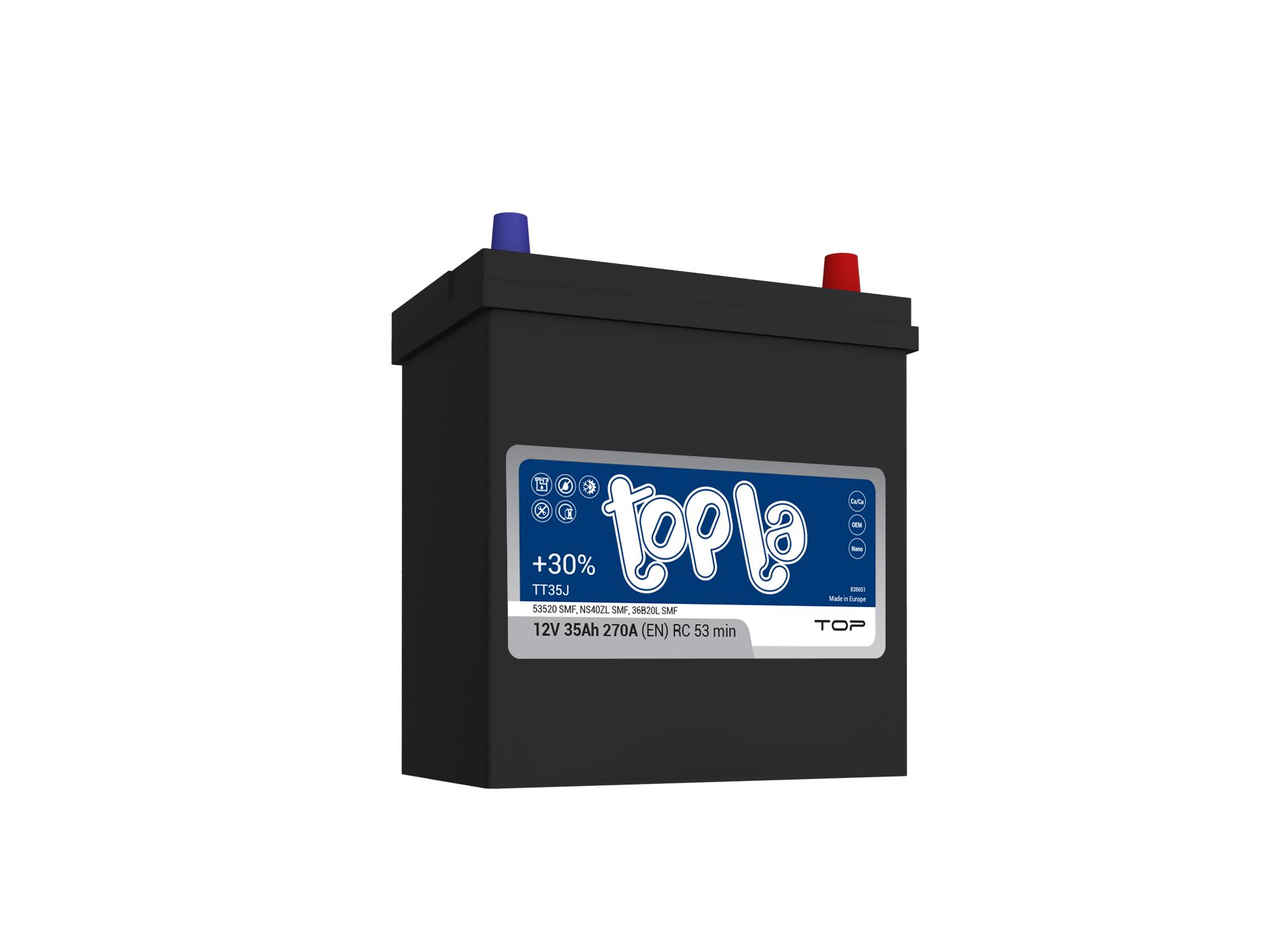 Аккумулятор Topla Energy Japan без борта 35 Ah/12V 0 плюс справа