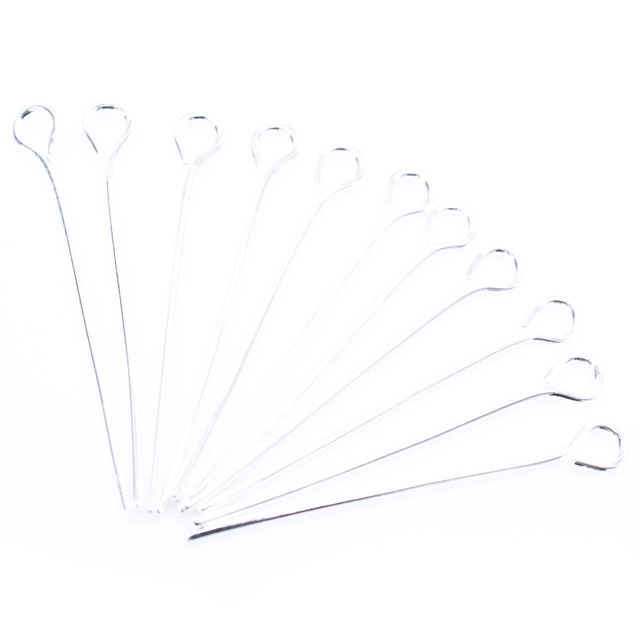 Булавки Пины с петелькой 50х0,7 мм 100 шт. Серебристый (ПИ0050п00)