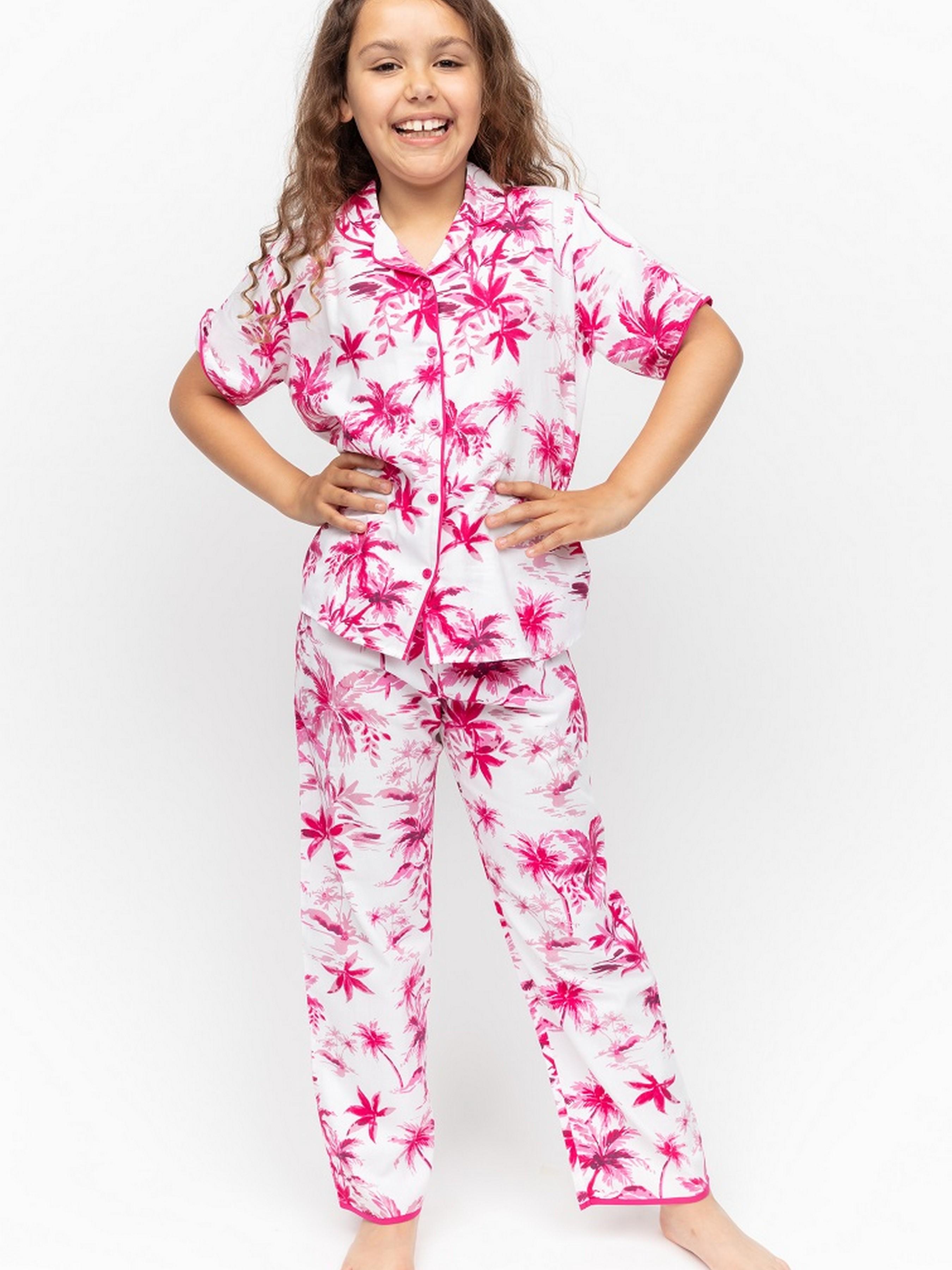 Пижама для девочки CYBERJAMMIES Hailey 7078 6-7 лет 122 см с принтом пальмы Белый (5051877482029)