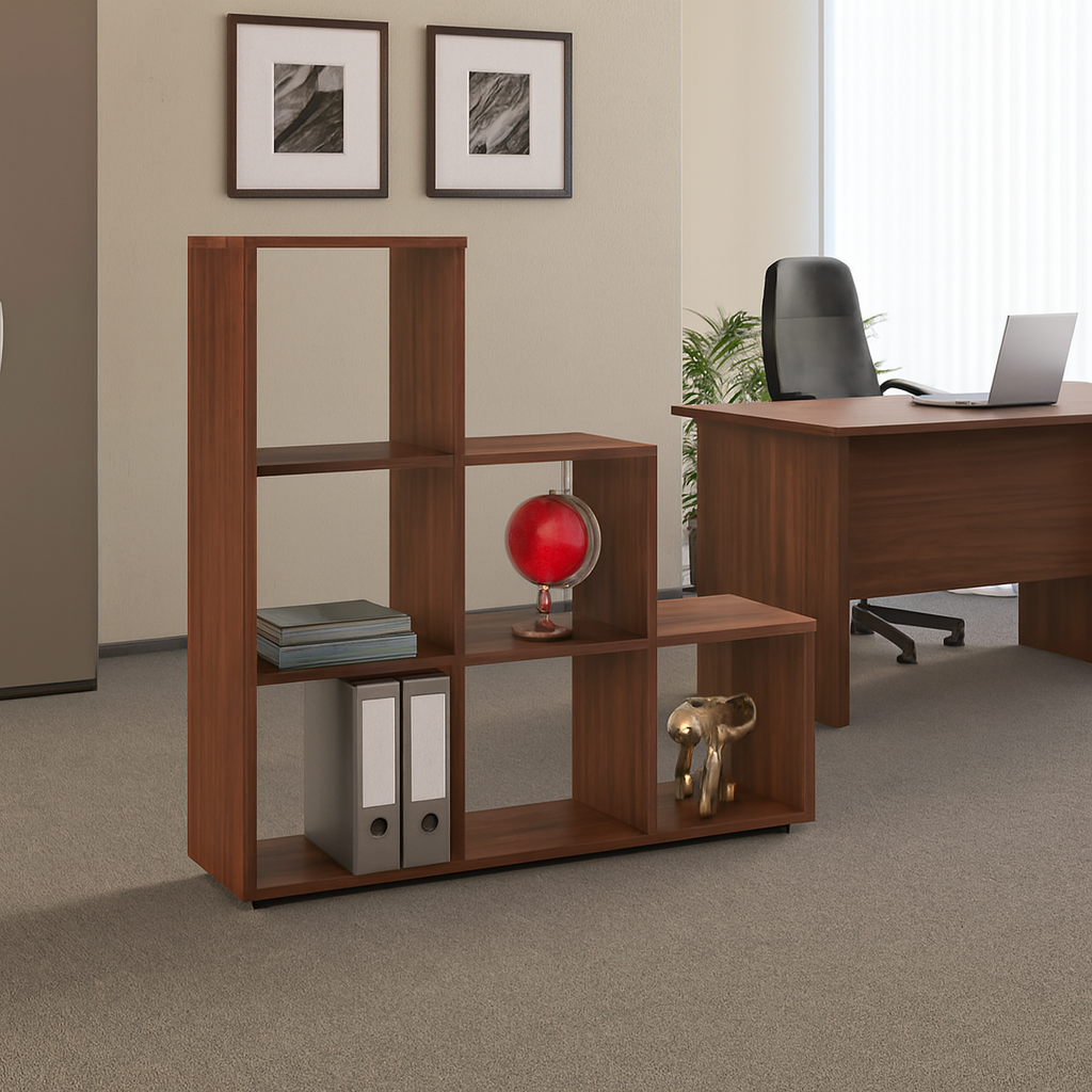 Стелаж книжкова Kompanit КШ-19 ЛДСП з 6 відкритими полицями 105,5х29,2х107 см Горіх екко (31804856) Стелаж книжкова Kompanit КШ-19 ЛДСП з 6 відкритими полицями 105,5х29,2х107 см Горіх екко (31804856)