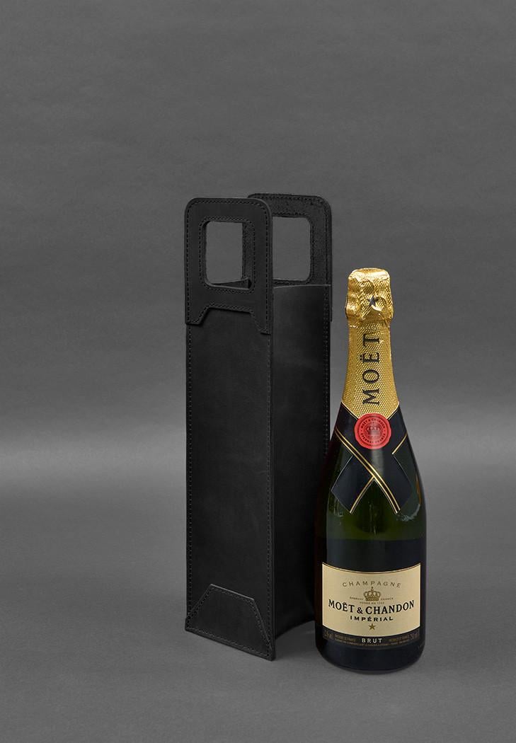 Чехол кожаный для вина 2.0 Crazy Horse Черный (A-027940) - фото 2 Чехол кожаный для вина 2.0 Crazy Horse Черный (A-027940) - фото 2