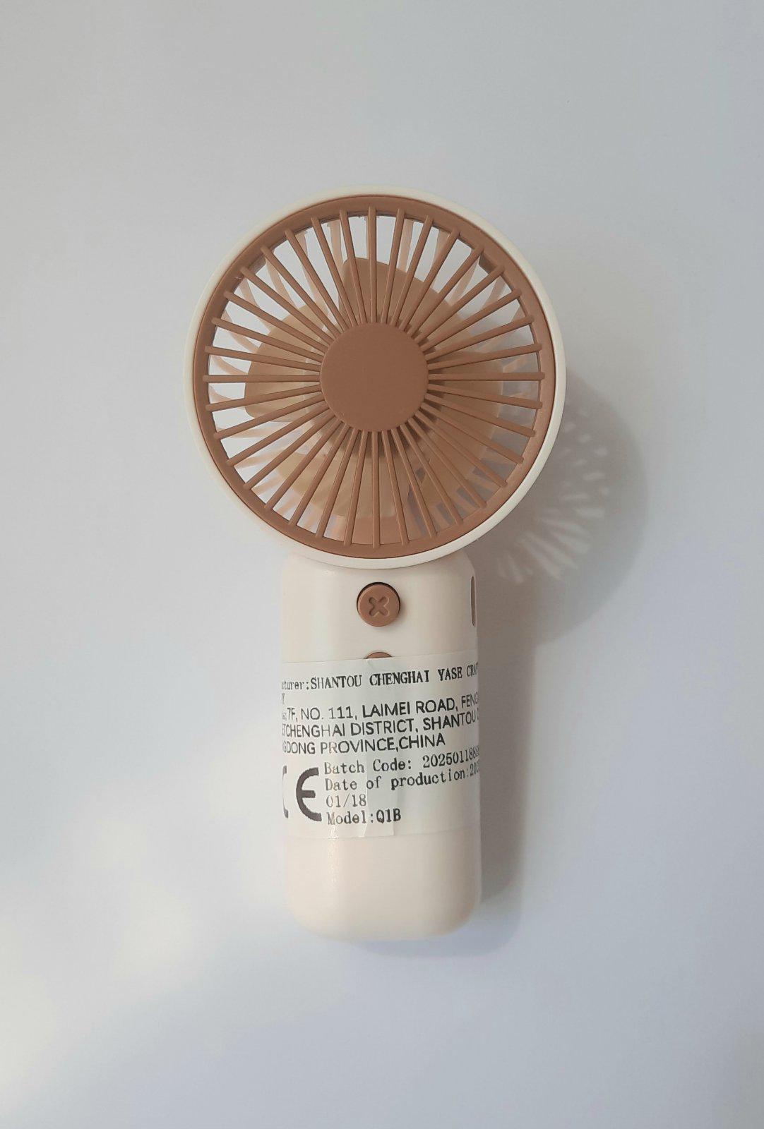 Вентилятор ручной от 2 батарей ААА Коричневый (WF-1001) - фото 6