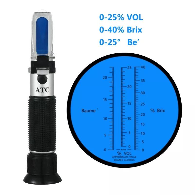 Рефрактометр ATC Brix 0-40%/Alcohol 0-25%/Baume 0-22% - фото 2