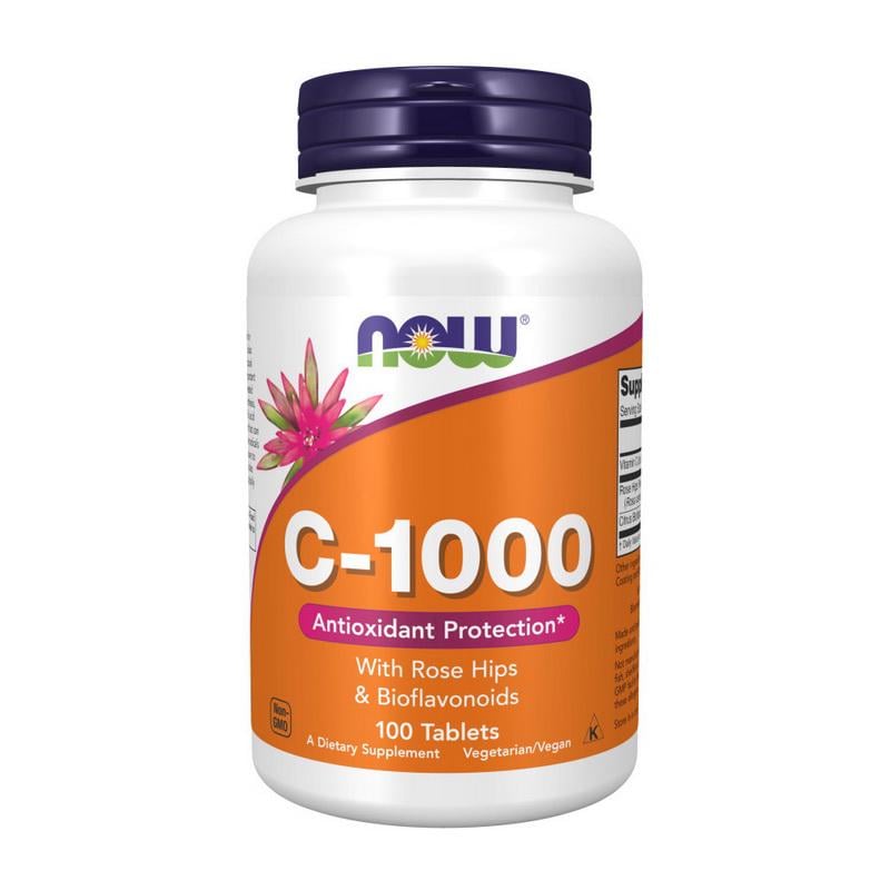 Витамин C с шиповником и биофлавоноидами NOW C-1000 with Rose Hips & Bioflavonoids 100 табл.
