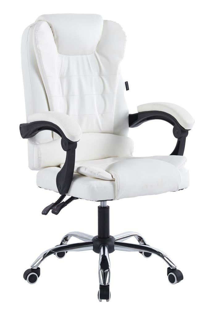 Офисное кресло Bonro BN-6070 из экокожи на колесах со спинкой и регулировкой высоты Белый (132-76-42400440)