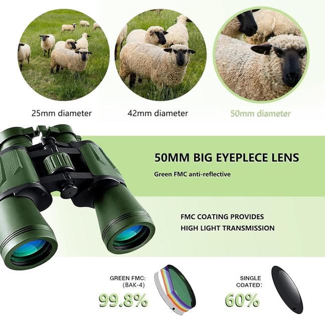 Бинокль 10x50 для охоты и наблюдений с чехлом (27884452) - фото 3 Бинокль 10x50 для охоты и наблюдений с чехлом (27884452) - фото 3