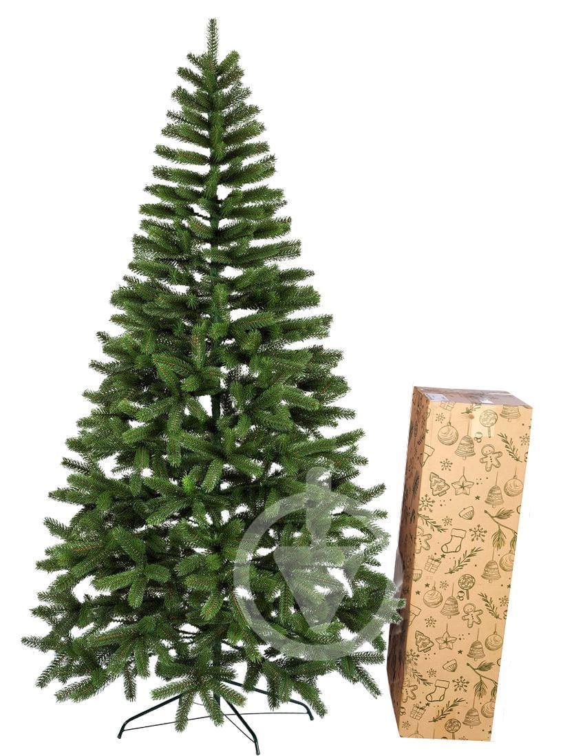 Штучна ялинка Буковельська лита 2,1 м на металевій підставці Зелений (Бук.З-210)