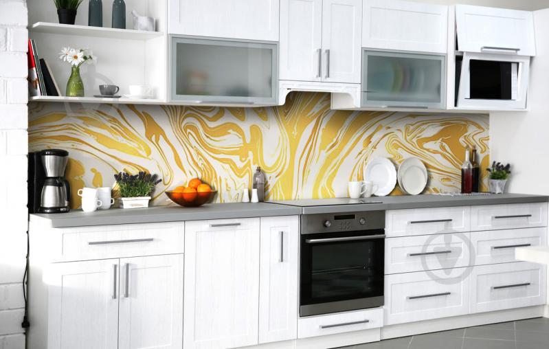 Скинали на кухню Zatarga «Латте на столе» 600х3000 мм виниловая 3Д наклейка кухонный фартук самоклеящаяся