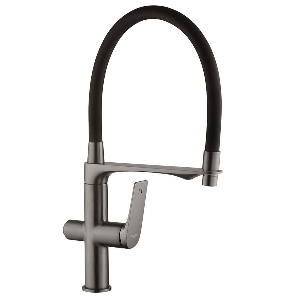 Смеситель для кухни Kroner KRP Graz GRP03815 CV031337 на две воды Черный (176861)