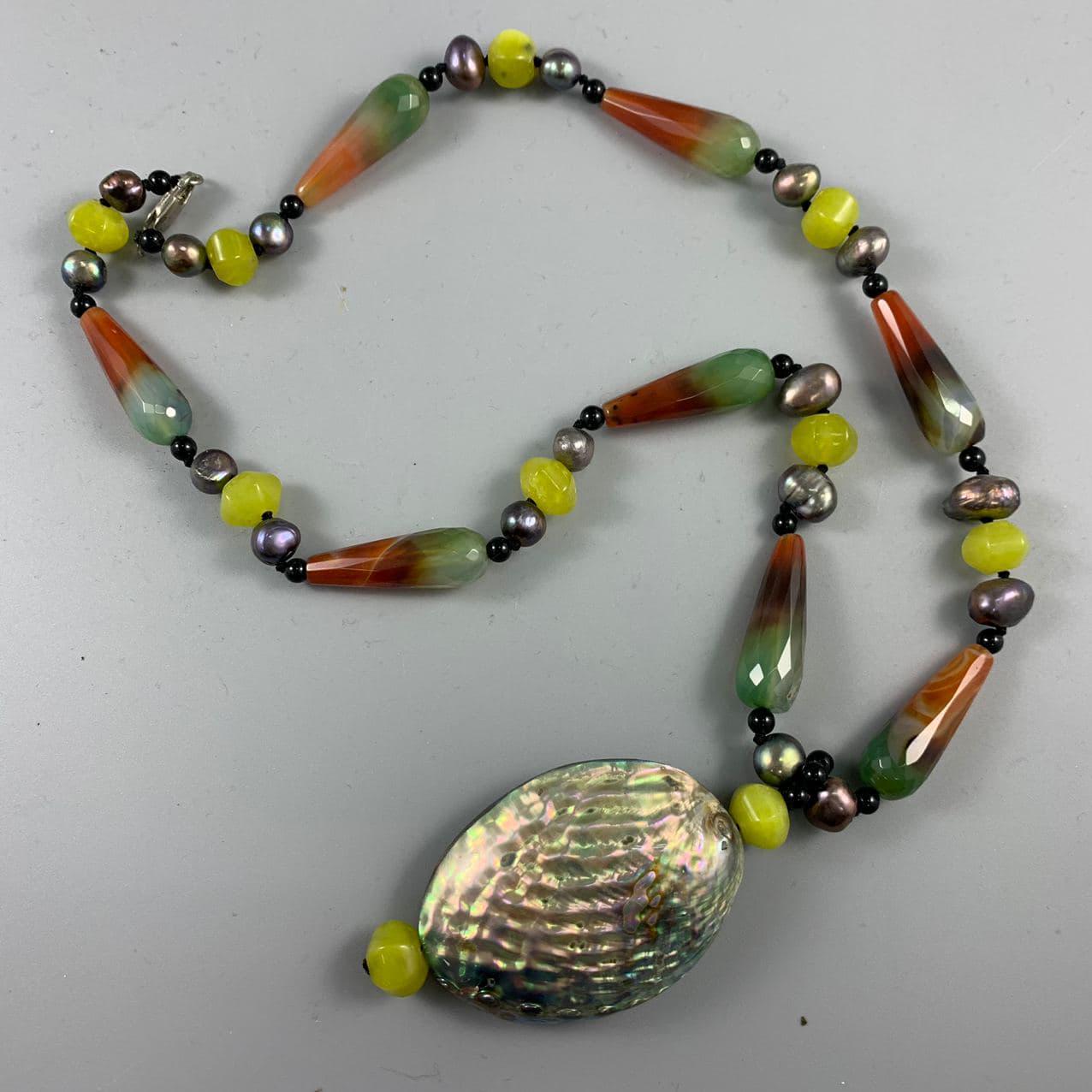 Бусы агат Галиотис 60 см Разноцветный (1286)