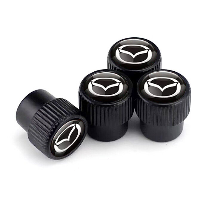 Набор колпачков на ниппель SUNROZ Caps для автомобиля Mazda Premium Style 4 шт. Black (A67594)