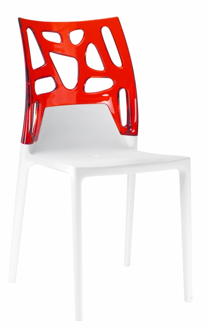 Стул Litolan Papatya Ego-Rock белое сидение Прозрачно-красный (DR001983)