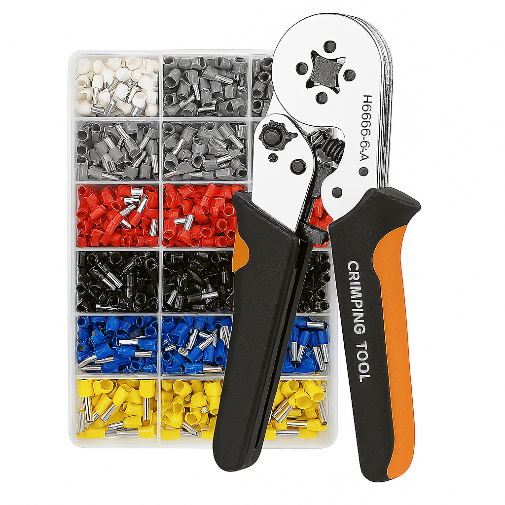 Кримпер для гильз 0,25-10 мм2 и 1200 гильз в кейсе (28112664) - фото 1