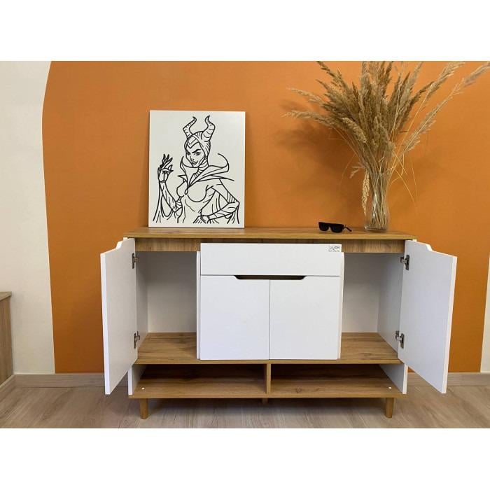 Комод с дверцами и ящиком без ручек Салливан Т-2 1200x330x830 мм Антрацит - фото 6