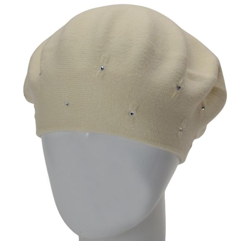 Берет женский двойной Novita Чили one size Молочный (284249)