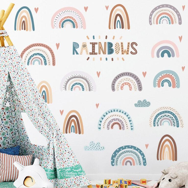 Набір вінілових наліпок Rainbows у дитячу кімнату на стіну для хлопчиків і дівчаток 30х80 см - фото 2