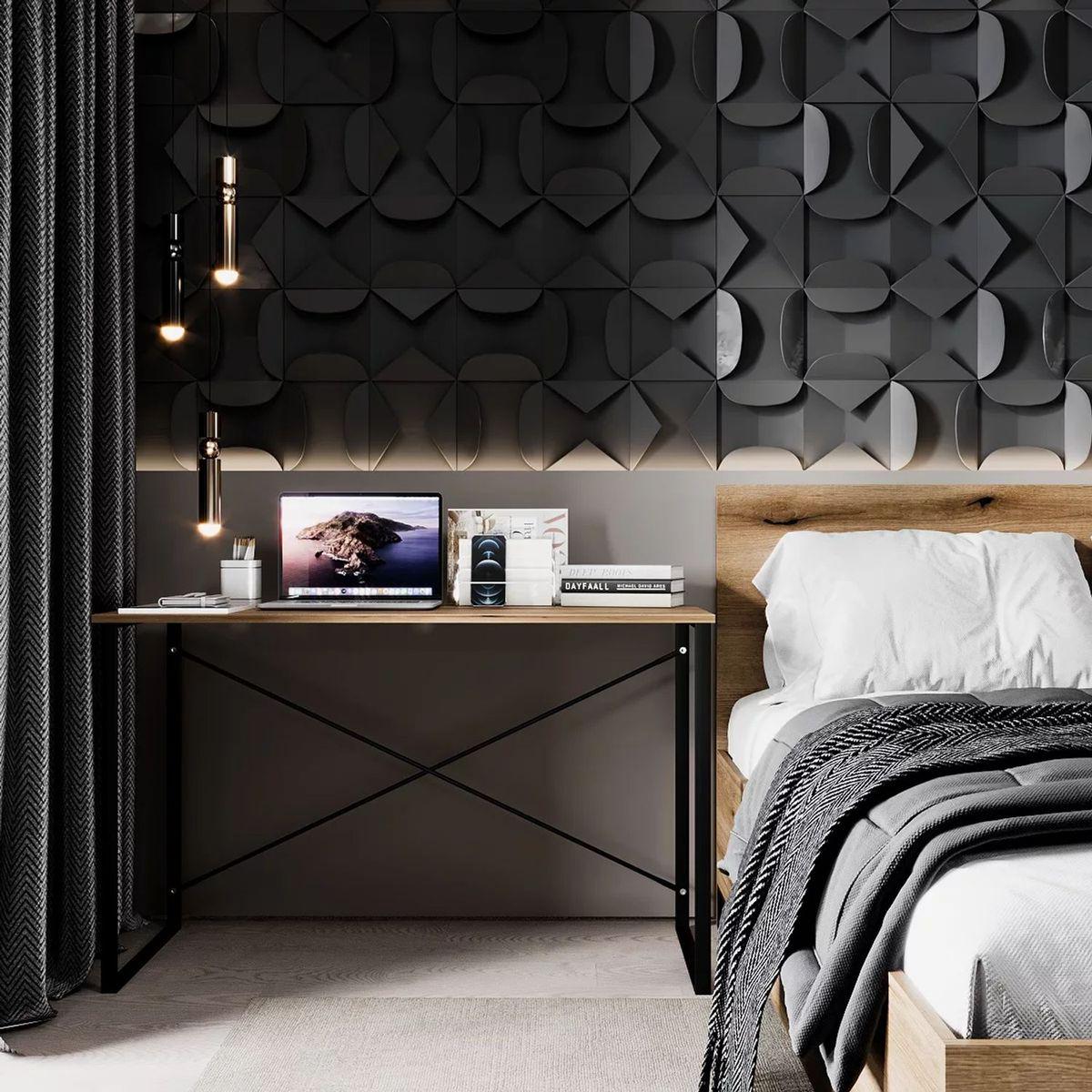 Стол письменный в стиле лофт AiH Ascet Line ламинированное ДСП/металлические ножки 120х73х50 см Дуб Эвок (AS12100000030)