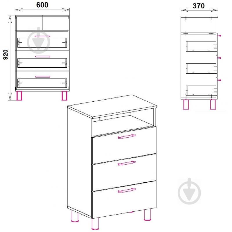 Комод KOMPANIT 3 Венге - фото 2