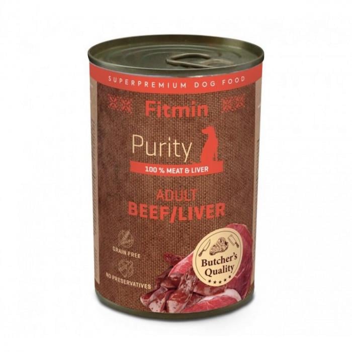 Консерва холистик для собак с говядиной и ливером Fitmin dog Purity tin beef with liver 400 г (A-008767)