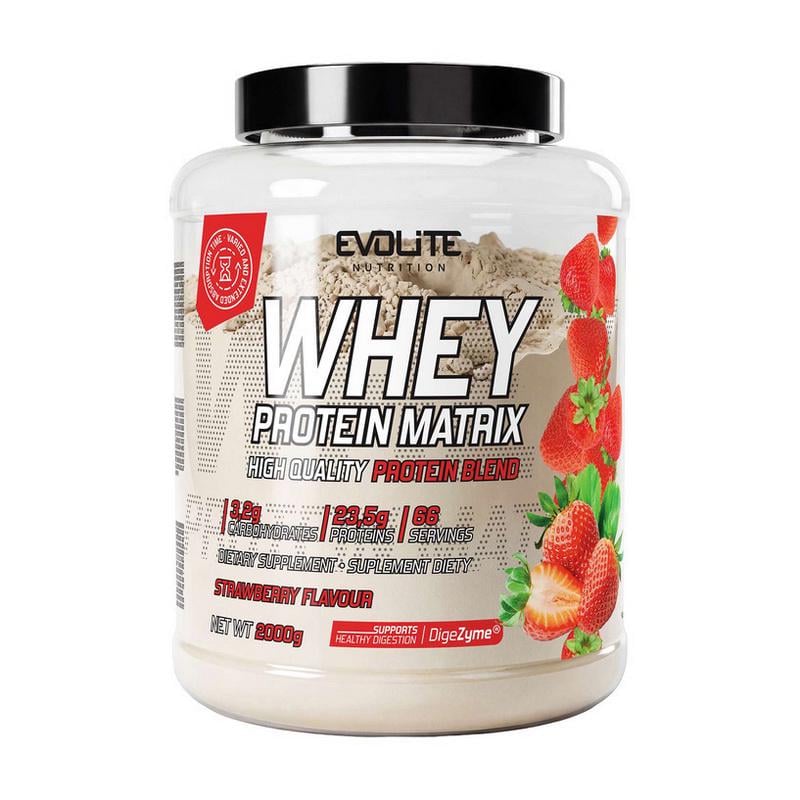 Протеин комплексный Evolite Whey Protein Matrix 2 кг Клубника Протеин комплексный Evolite Whey Protein Matrix 2 кг Клубника