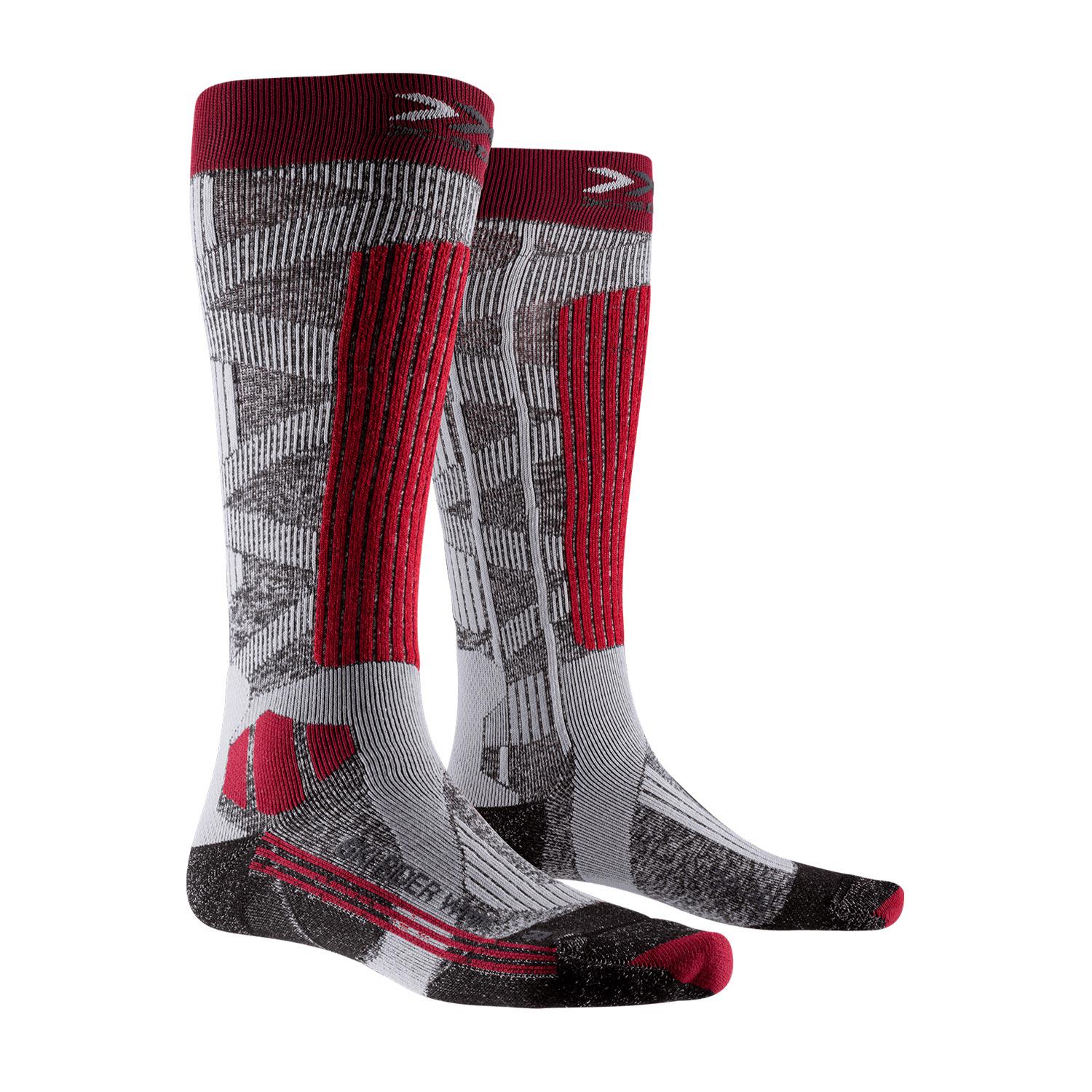 Жіночі шкарпетки X-SOCKS Ski Rider 4.0 XS-SMKRW19W-G231 р. 35/36 Stone Grey Melange/Plum