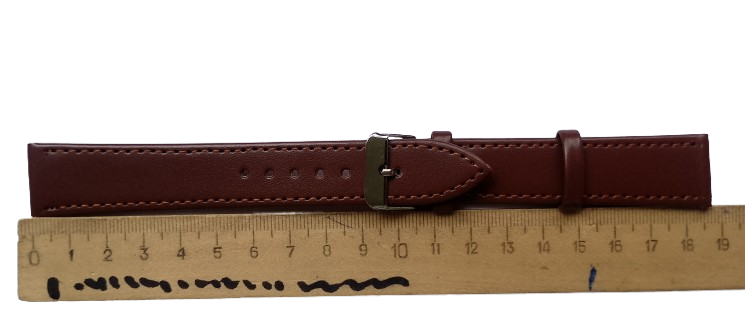 Ремешок для часов кожаный гладкий 20х180 мм XL Коричневый (3835) - фото 3