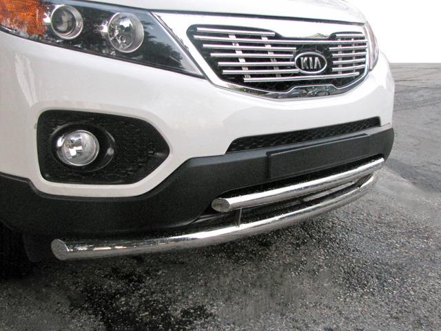 Передняя защита ST014 CAN для Kia Sorento XM 2009-2014 гг. нержавеющая сталь Хром