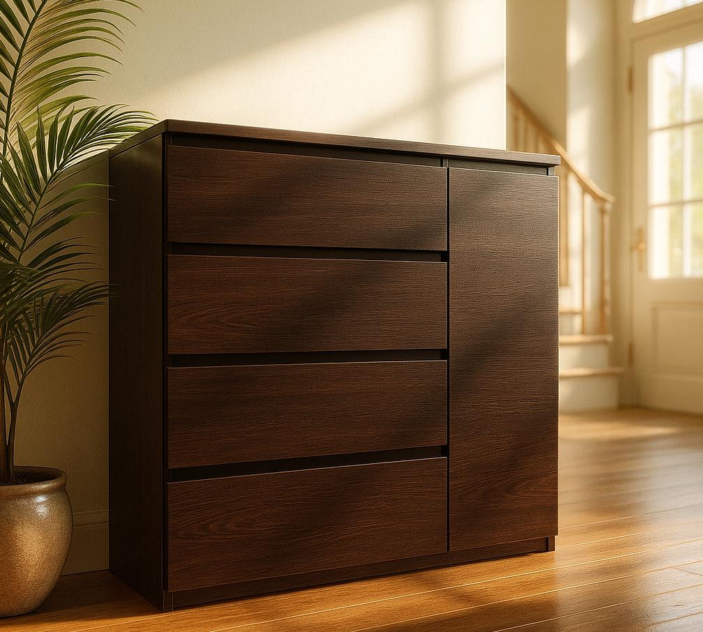 Комод Мастер Форм Брайт ДСП 4+1 1000х376х950 мм правосторонний Венге (07995)