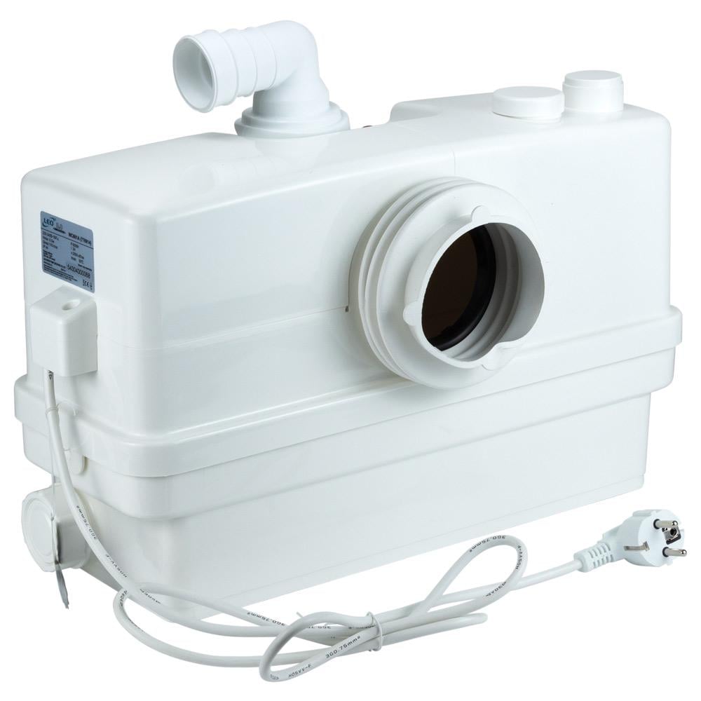 Канализационная насосная станция для отвода стоков 3 боковые и фронтальный вход 90 мм 0,6 кВт 110 л/мин напор 8,5 м LEO (776914)