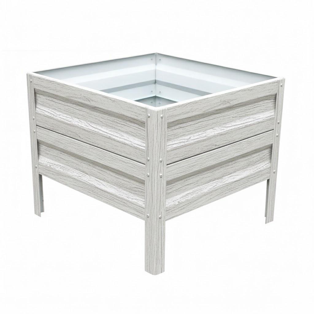 Грядка оцинкована SIMBUD 0,7х0,7х0,4 м Білий дуб 3д