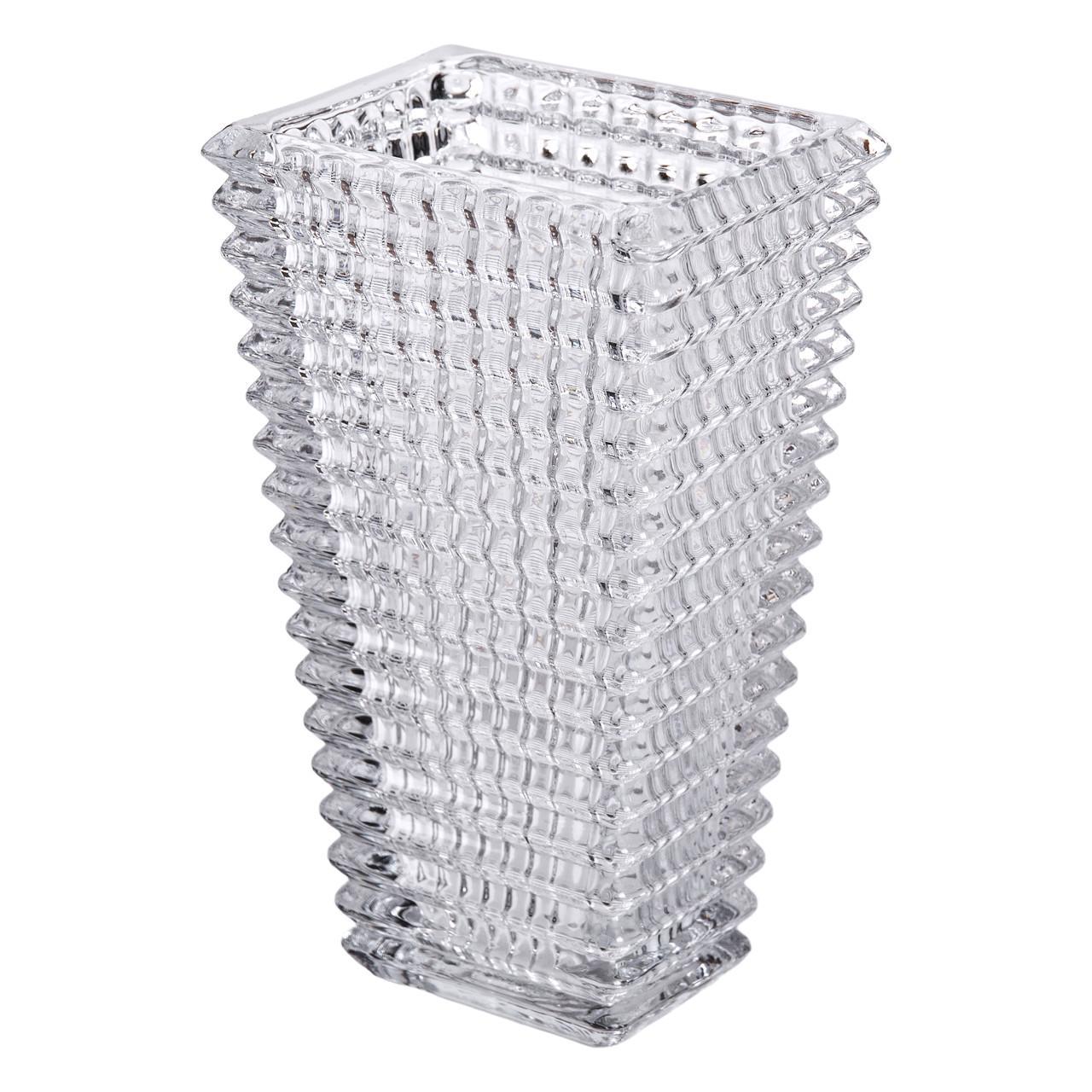 Ваза прямоугольная декоративная стеклянная 13,5x10x22 см