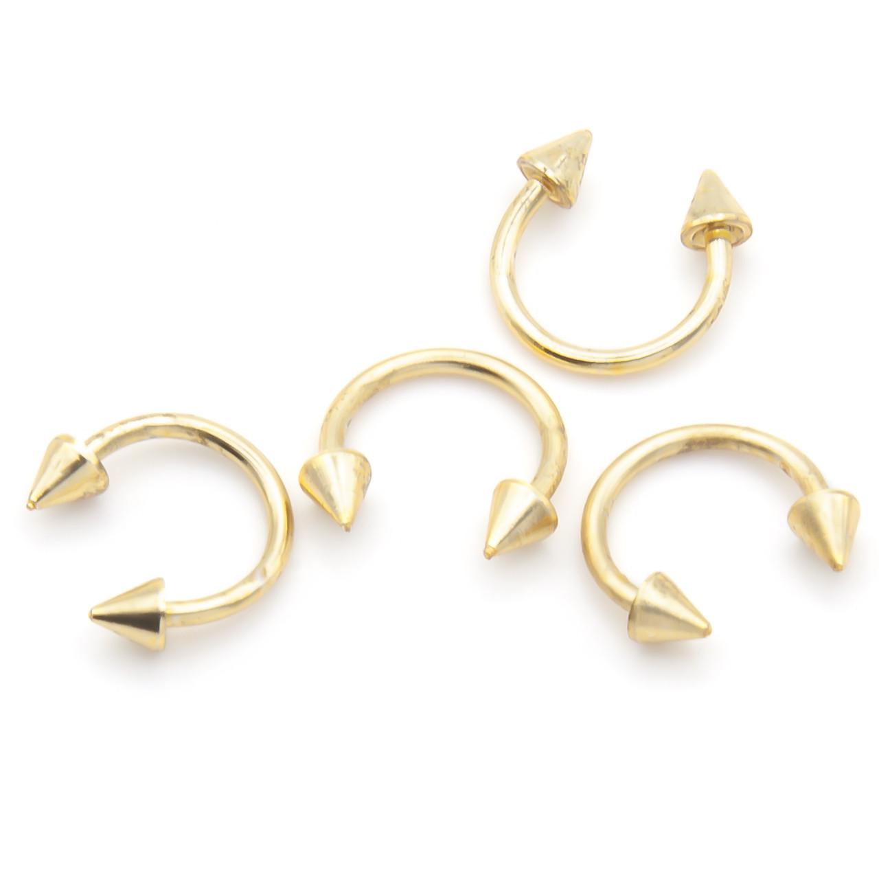 Серьга для пирсинга Циркуляр шип 8х3 мм 1 шт. Золотистый (ПС0803к49) Серьга для пирсинга Циркуляр шип 8х3 мм 1 шт. Золотистый (ПС0803к49)