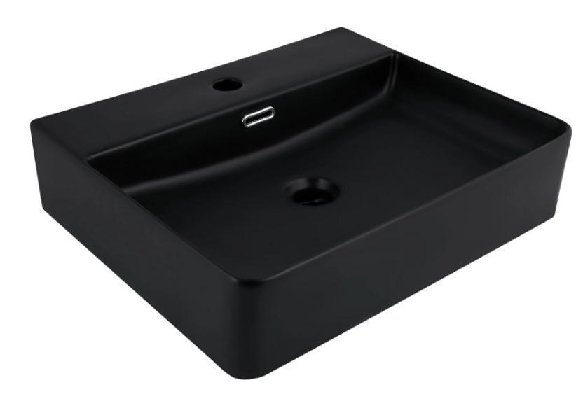 Раковина подвесная Qtap Nando LT 500х420х130 мм без донного клапана Matt Black (QT12116146AMB) Раковина подвесная Qtap Nando LT 500х420х130 мм без донного клапана Matt Black (QT12116146AMB)