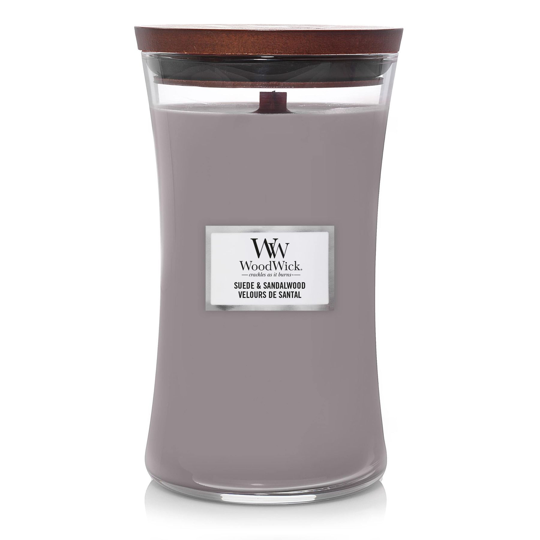 Свеча ароматическая Woodwick Large Sueded Sandalwoodс ароматом замши/сандала 609 г (1718564130)