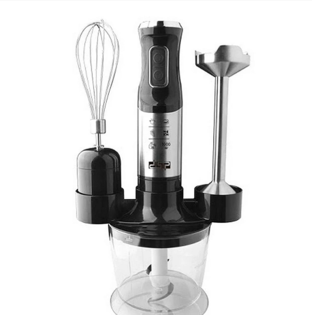 Блендер-подрібнювач занурювальний DSP KM1086 4в1 едектричний Чорний (12299542)