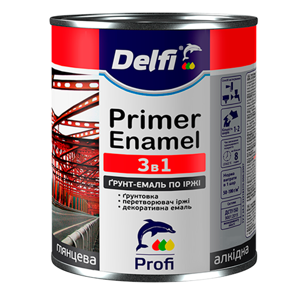 Ґрунт-емаль по іржі 3в1 Delfi 2,8 кг Хакі матовий (2792906563)