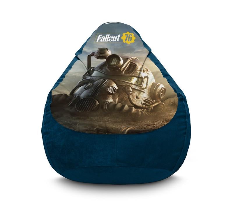 Кресло мешок iPuff Fallout 76 Armor helm Флок XL 80x110 см Синий