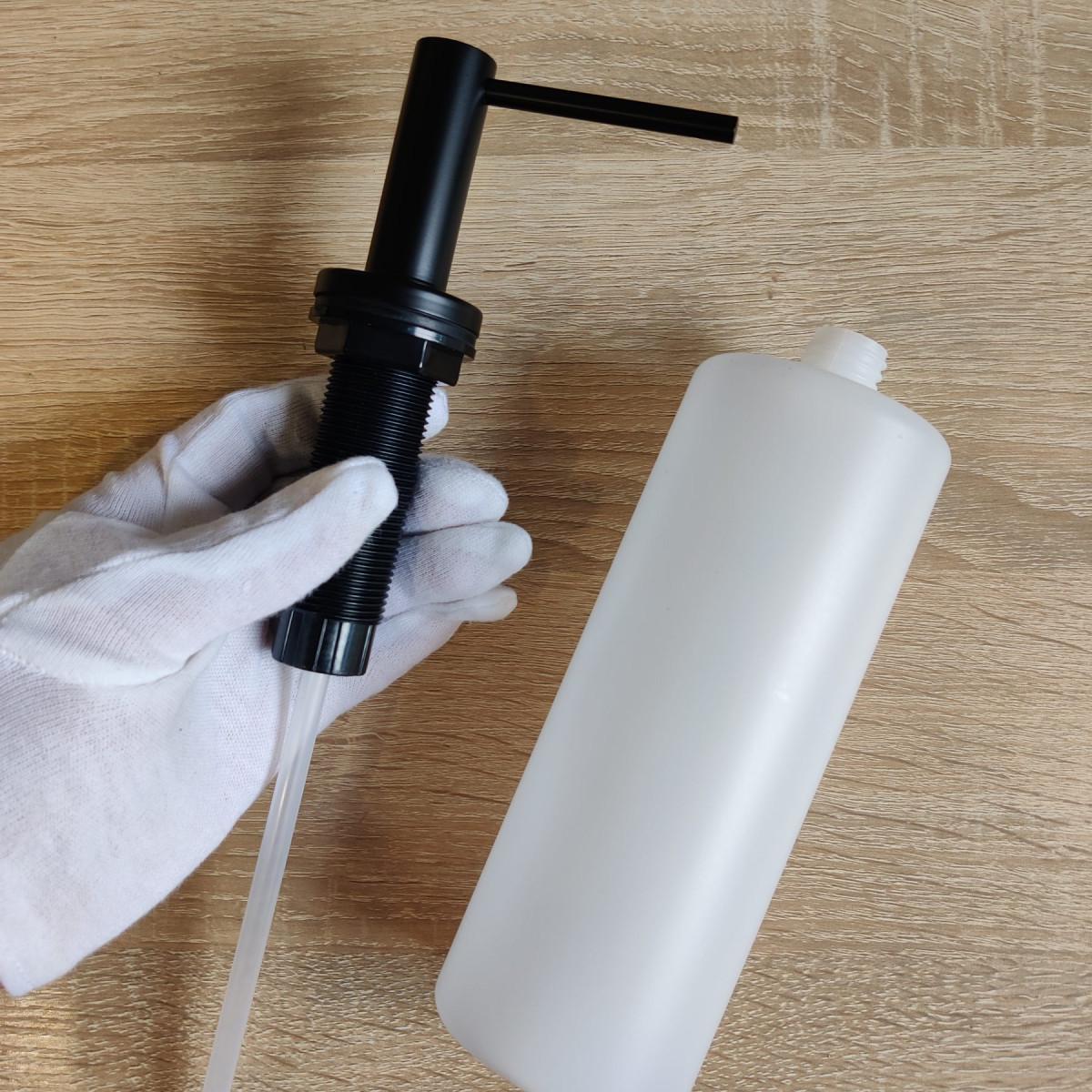 Дозатор для кухонної в мийки або стільниці Disfact DF-40 з нержавіючої сталі Чорний (2888) - фото 11