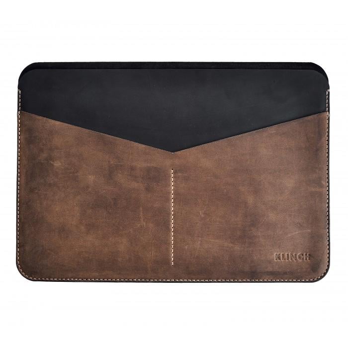 Чехол для MacBook Pro 15,4' Klinch Leather Sleeve Case Side Cut Black/Brown