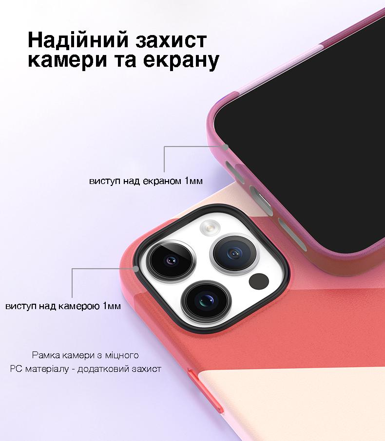 Кольоровий чохол для iPhone 15 Pro із магнітом MagSafe VOKAMO Pink - фото 2