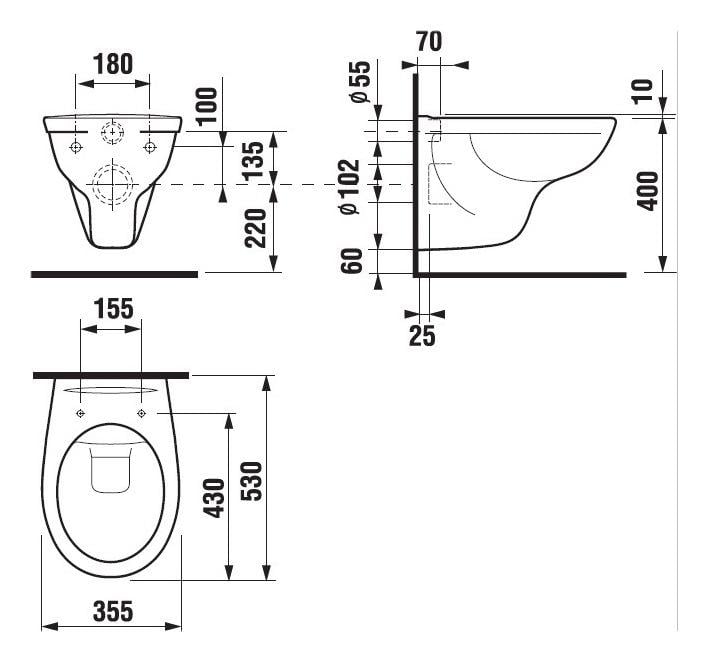 Унитаз подвесной Jika Dino H8603770000001 безободковый с сиденьем с микролифтом (113017) - фото 2