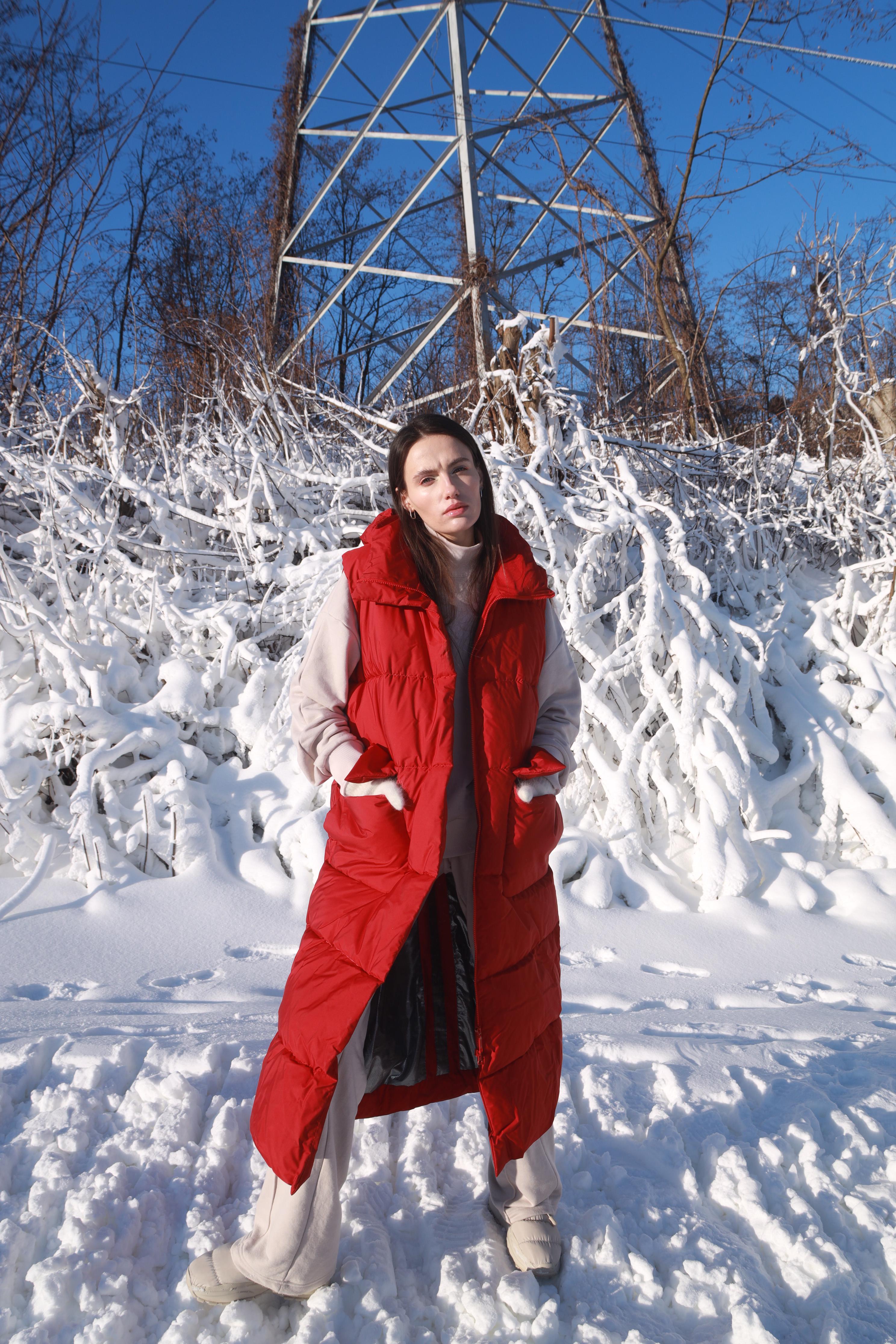 Жилет пуховий FLoveTouch Лора оверсайз onesize Червоний (71122)