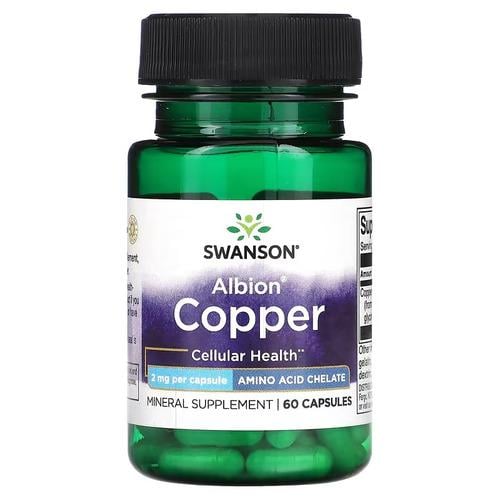 Медь Swanson Copper Albion 2 мг 60 капс. (SWU468)