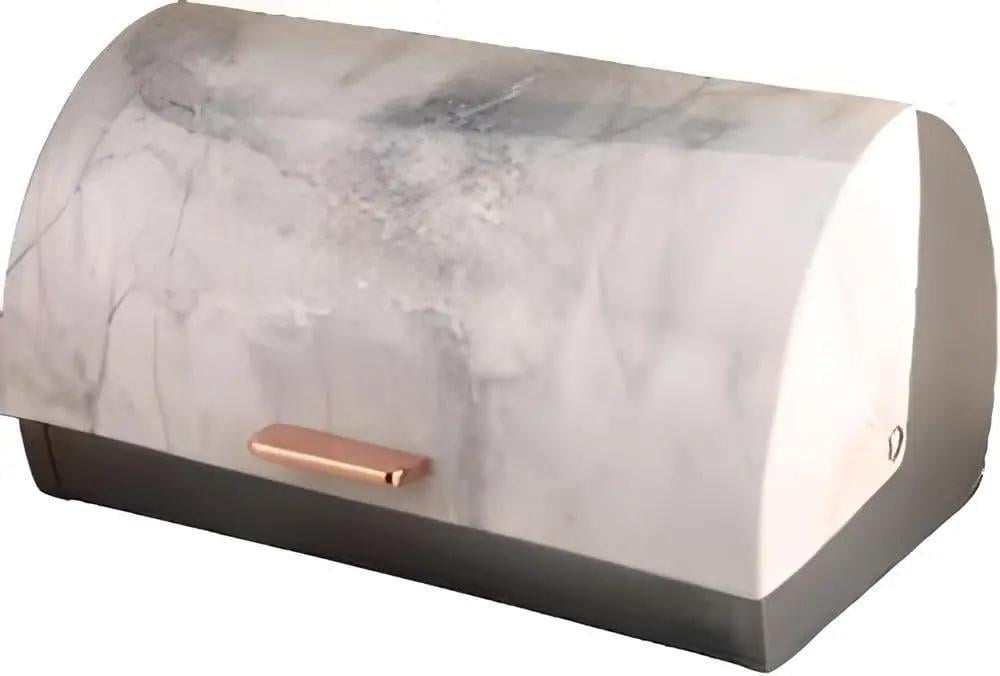 Хлебница Bohmann с откидной крышкой из нержавеющей стали белый мрамор (7259 MR)