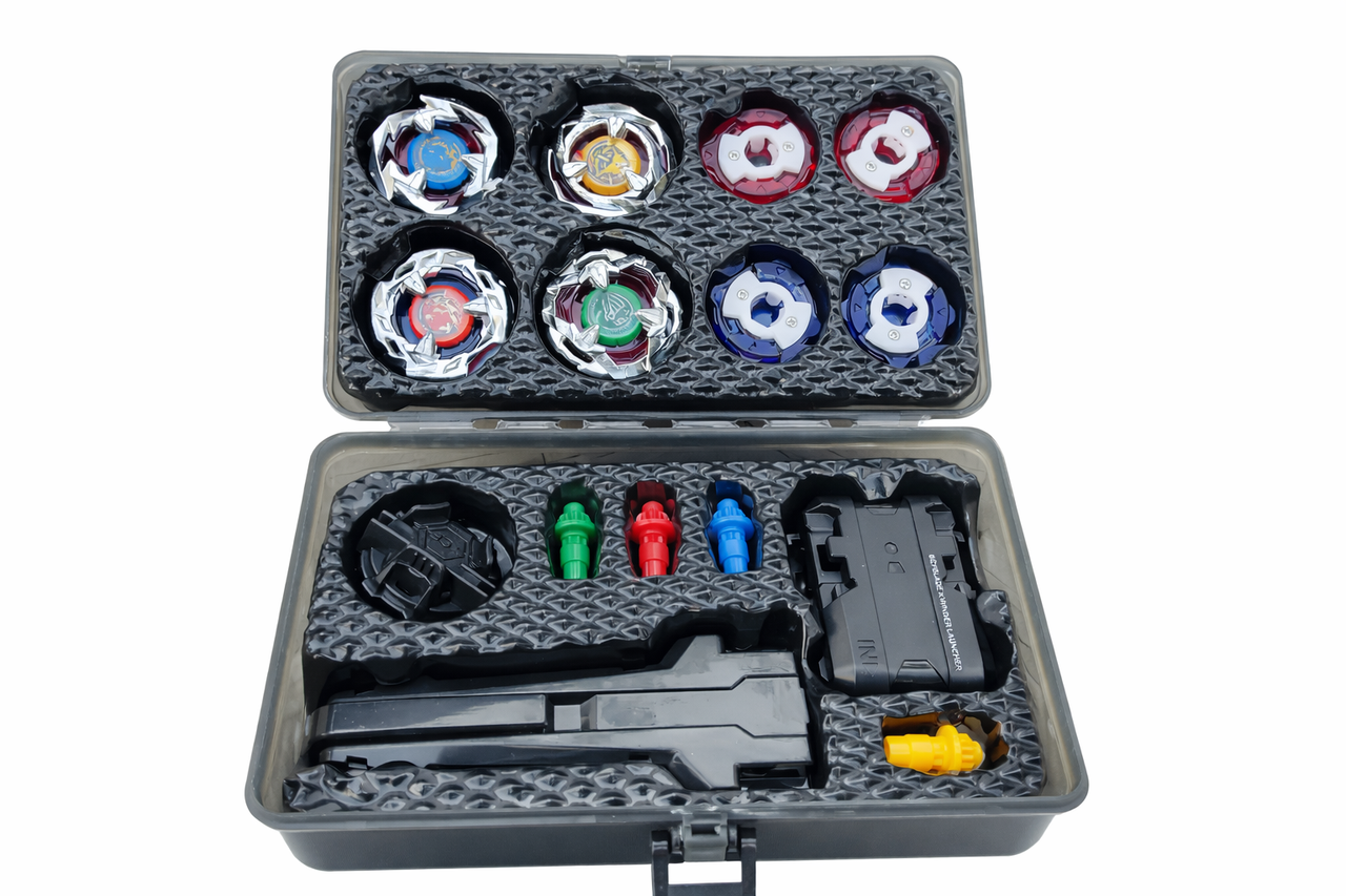 Набор Бейблейдов Beyblade X F 715 в кейсе 4 бейблейда 2 запускающих металлических элемента Набор Бейблейдов Beyblade X F 715 в кейсе 4 бейблейда 2 запускающих металлических элемента