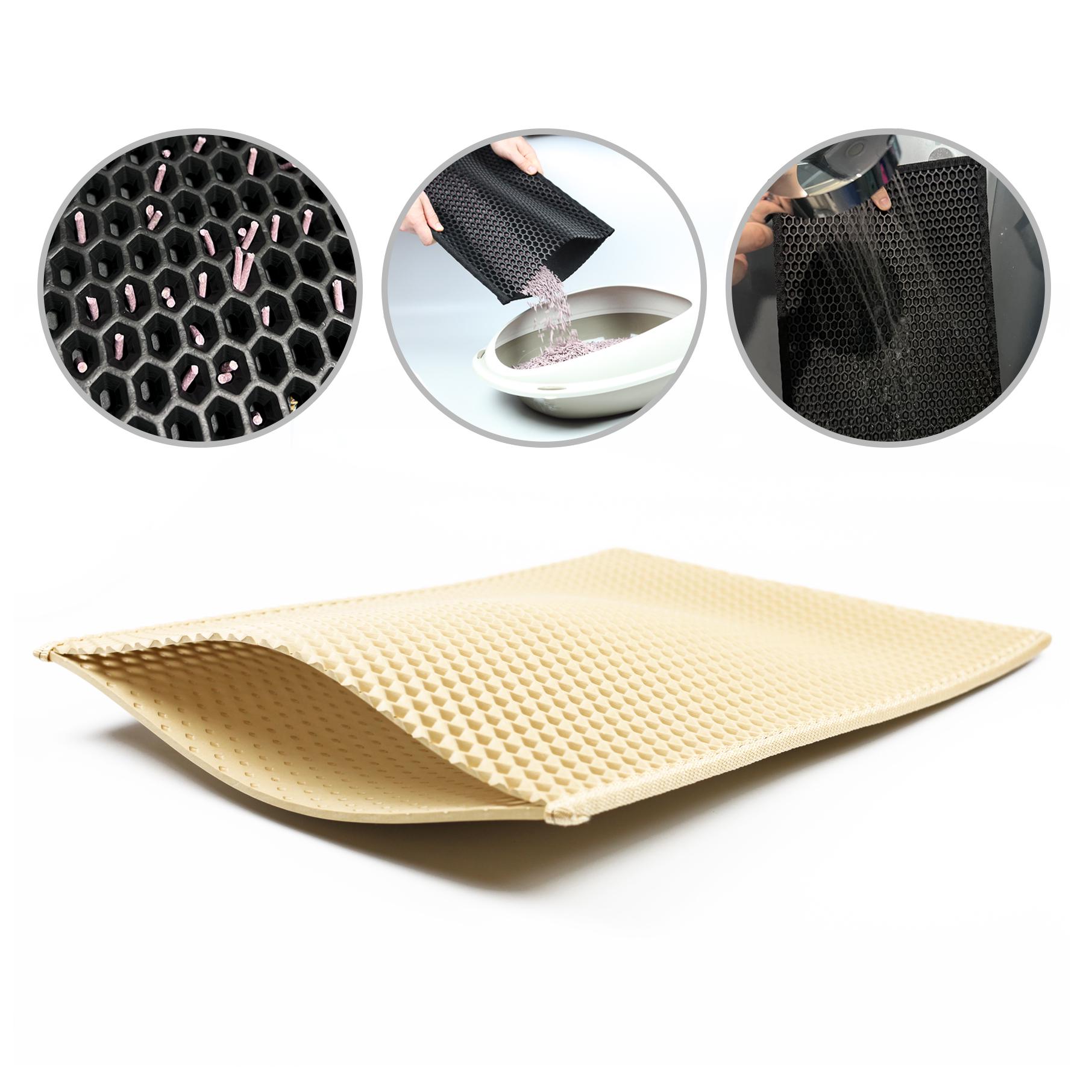 Коврик двухслойный Cat in Box для кошачьего лотка EVA 60x40 см Бежевый - фото 5 Коврик двухслойный Cat in Box для кошачьего лотка EVA 60x40 см Бежевый - фото 5