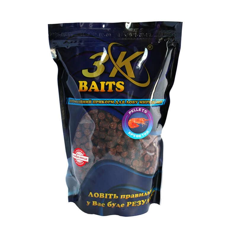 Пеллетс 3KBaits 8 мм 800 г Креветка (3KB1157)