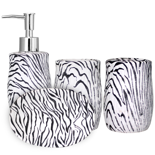 Набор аксессуоров для ванной комнаты SNT Зебра 4 пр. (888-06-023)