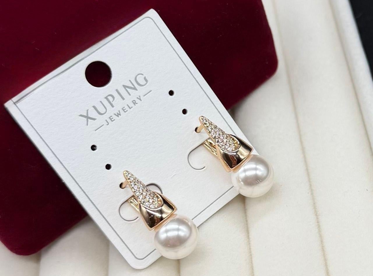 Серьги Xuping гипоаллергенные с камешками Золотой (2905582451)